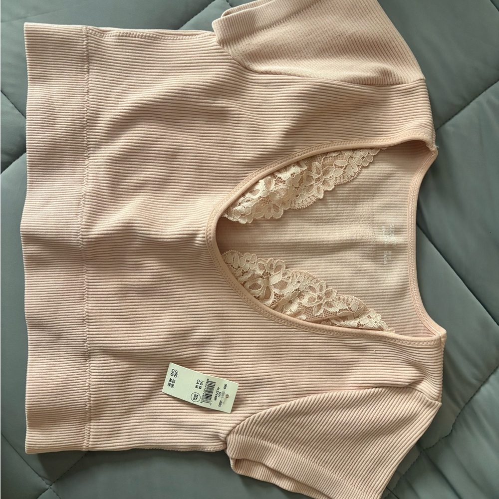 Elegant Pink Lace-Trimmed Women's Intimate Top
